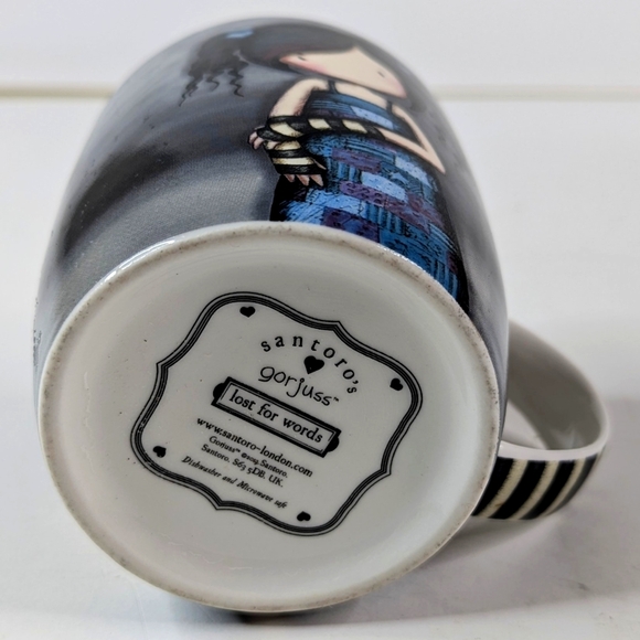 Gorjuss Santoro Mug Lost For Words 2012 Vintage Rare Goth Girl Gloves Blue Black - Picture 5 of 7